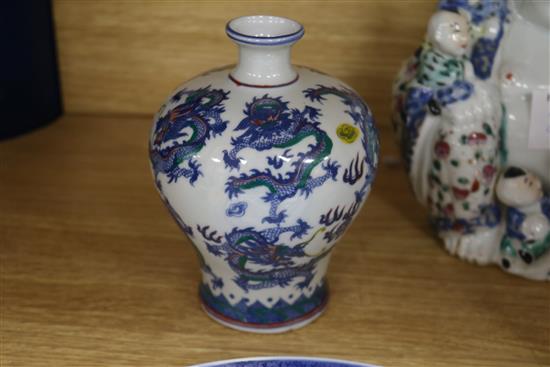 A group of Chinese blue and white and polychrome porcelain, 18th-20th century